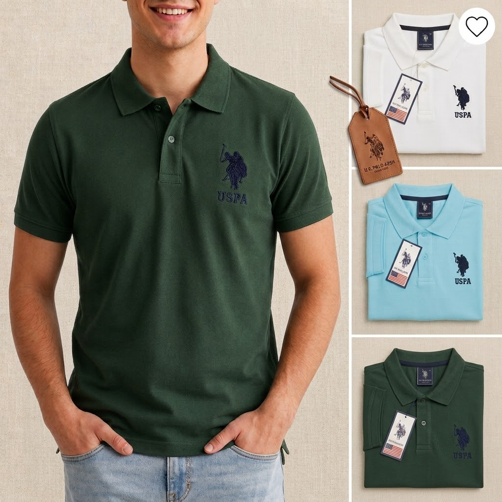 Men's Polo T-Shirt Combo Pack of 3 | Green, Sky Blue & White Polo Tees