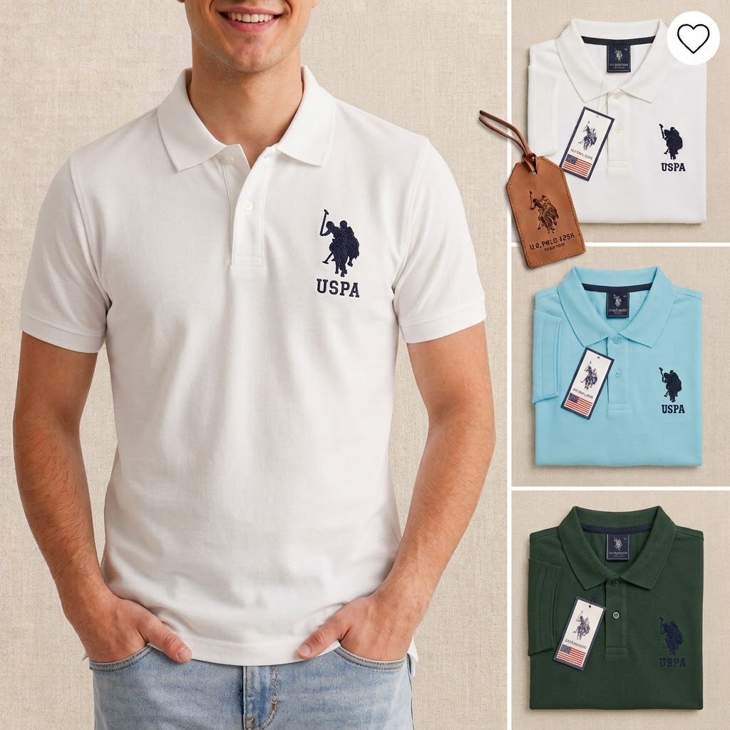 Urban Closett Men’s Premium Polo T-Shirt Combo Pack of 3 | Dark Green, Sky Blue & White | Cotton Blend Casual Collar T-Shirts