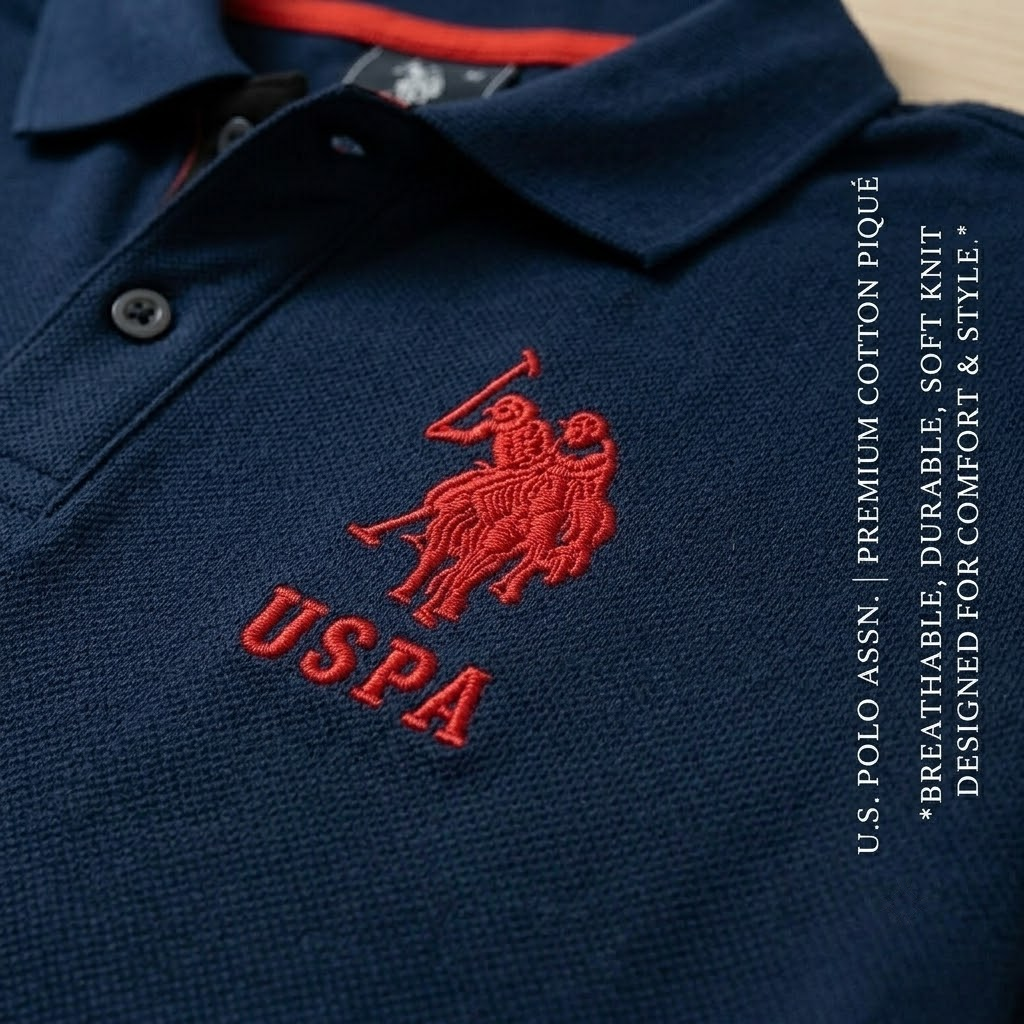 Men's Polo T-Shirt Combo Pack of 3 | Premium Cotton Blend | Navy Blue, Grey & Rust Orange | Urban Closett