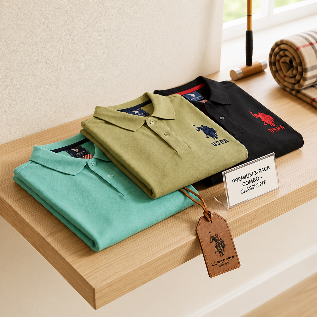 Premium Cotton Blend Polo T-Shirt Combo Pack for Men