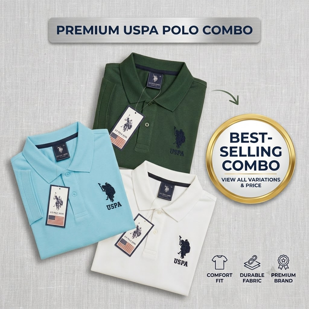 Urban Closett Men's Classic Polo Combo Pack | 3 Premium Polo T-Shirts